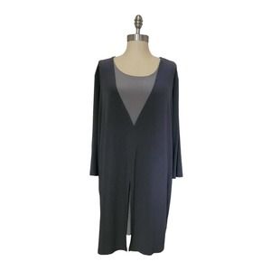 Attitudes by Renee Womens Size 2X Como Jersey Overlay Tunic Duster Twin Set